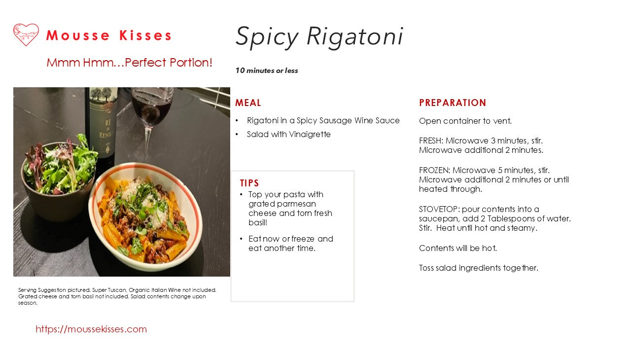 Spicy Rigatoni ~ Perfect Portion